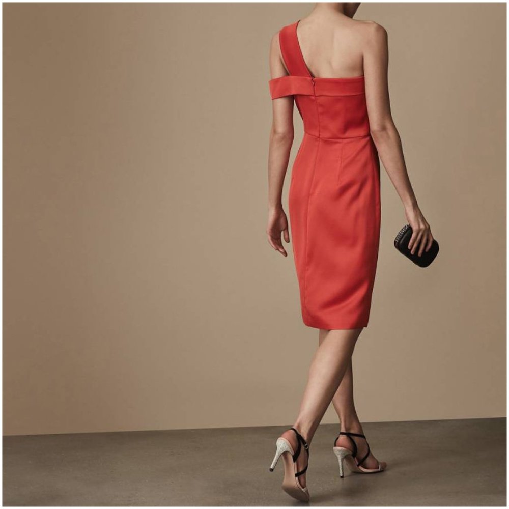 REISS Melissa Twist One-Shoulder Dress